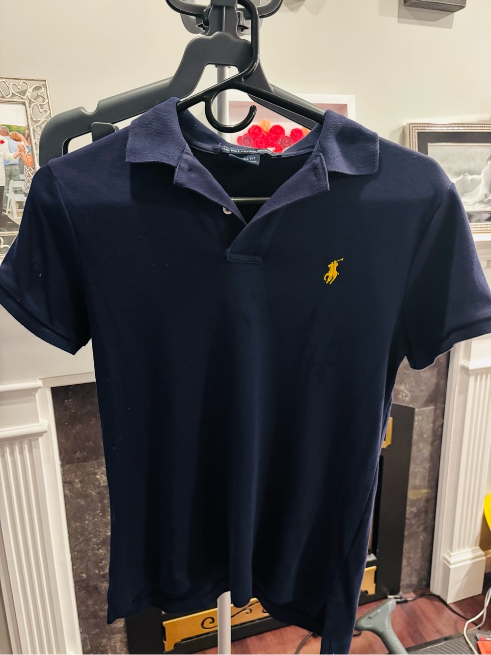 Ralph Lauren Navy Polo with Yellow Pony Logo